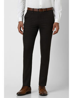 Van Heusen - Men Brown Check Slim Fit Trouser