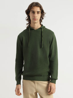 United Colors of Benetton - Regular Fit Hooded Neck Solid Pique Knit Tricot Sweatshirt
