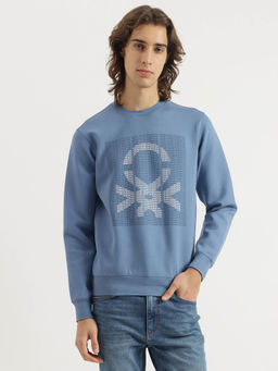 United Colors of Benetton - Regular Fit Printed Merged Logo Sweatshirt