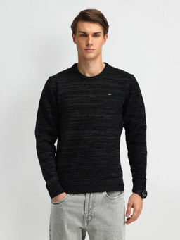 Arrow Sports - Black All-Over Print Regular Fit Sweater
