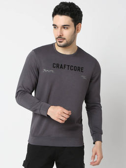 Spykar - Slate Grey Slim Fit Casual Sweatshirt