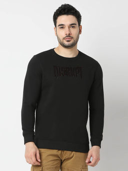 Spykar - Black Slim Fit Casual Sweatshirt