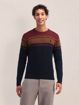 U.S. POLO ASSN. - Multi-Colour Colour Blocked Regular Fit Sweater