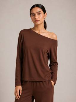 Slumber Jill - Women Brown Cotton Terracotta Top