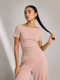 Slumber Jill - Women Pink AirLuxe Ruched Top