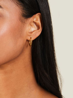 Accessorize London - Women Gold Plated Stainless Steel Medium Hoops