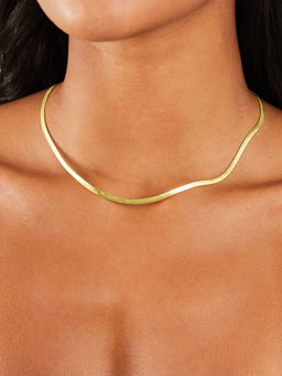 Accessorize London - Women Gold Plated Stainless Steel Omega Chain Necklace