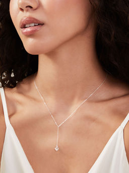 Accessorize London - Women 925 Sterling Silver Hallmark Cubic Zirconia Drop Y-Chain