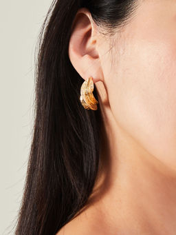 Accessorize London - Women Gold Twisted Hoop Earrings