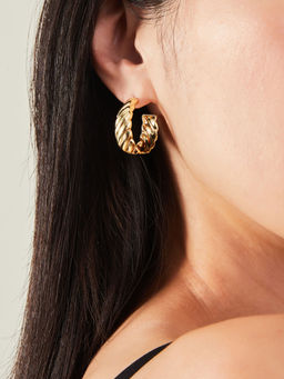Accessorize London - Women Gold Croissant Hoop Earrings