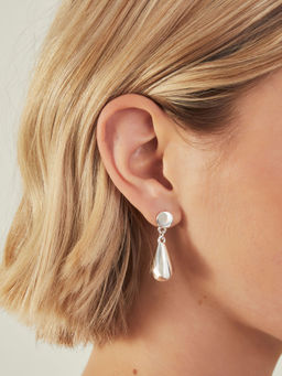 Accessorize London - Women Silver Chunky Drop Earrings