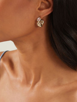 Accessorize London - Women Gold Pave Jewel Hoop Earrings