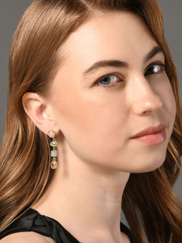 Accessorize London - Women Multi Color Eclectic Stone Drop Earrings