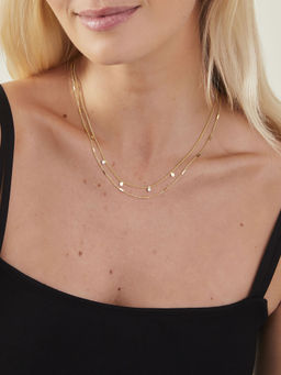 Accessorize London - Women Gold Gem Disc Station Necklace