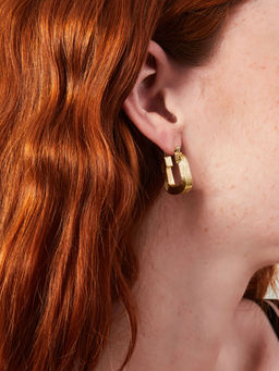 Accessorize London - Women Gold Square Hoop Earrings