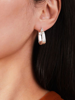 Accessorize London - Women Silver Square Hoop Earrings