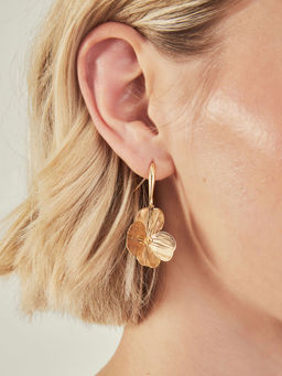 Accessorize London - Women Gold Filigree Flower Hoops Earrings