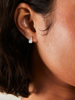 Accessorize London - Women 925 Sterling Silver Hallmark Cubic Zirconia Teardrop Crystal Stud Earrings