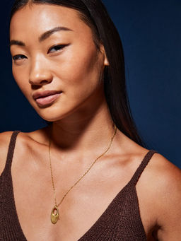 Accessorize London - Women 14k Real Gold Plated Molten Cut-Out Pendant Necklace