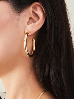 Accessorize London - Women Gold Large Chunky Hoop Earrings