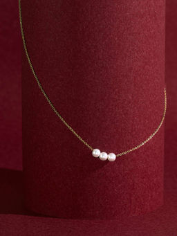 Accessorize London - Women White Gold Triple Pearl Chain Necklace