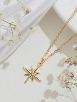 Accessorize London - Women Gold Starburst Pendant Necklace