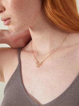 Accessorize London - Women Gold Bow Pendant Necklace