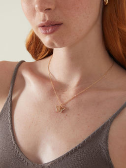 Accessorize London - Women Gold Sparkle Butterfly Pendant Necklace