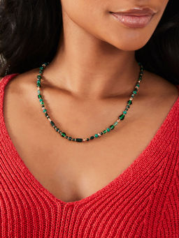 Accessorize London - Women Green Mix Bead Necklace