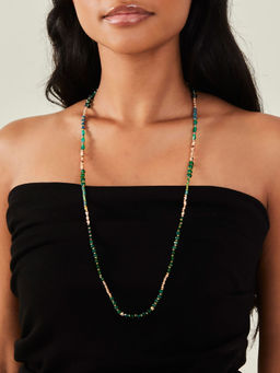 Accessorize London - Women Green Longline Beaded Necklace