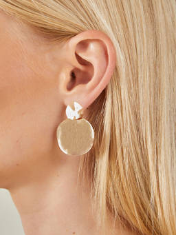 Accessorize London - Women Gold Big Disc Short Drop Earrings