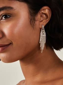 Accessorize London - Women Gold Diamante Tassel Waterfall Earrings