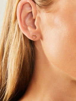 Accessorize London - Women 14k Real Gold Plated Waterproof Heart Stud Earrings