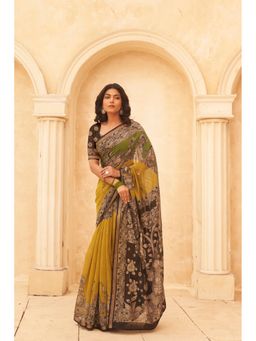 Ekana Label - Mustard Saree with Unstitched Blouse