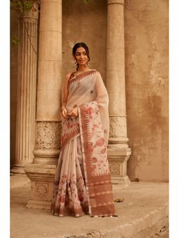 Ekana Label - Brown Sparrow Bliss Saree with Unstitched Blouse