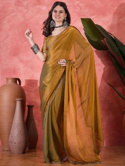 Kartika - Ready To Wear Saree In Golden with Unstitched Blouse