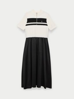 Pomelo - Polo Dress - Black/White