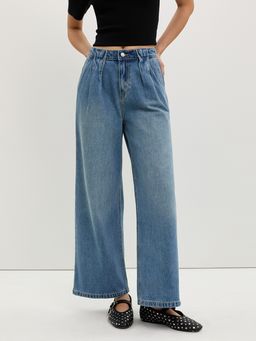 Pomelo - Pleated Jeans - Baby Blue
