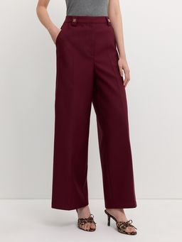 Pomelo - Wide Leg Trousers - Burgundy