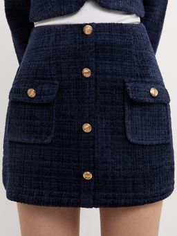 Pomelo - Buttoned Tweed Skort - Navy
