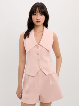 Pomelo - Oversized Collar Vest - Light Pink