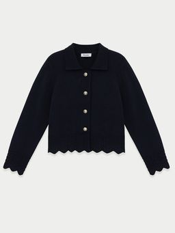 Pomelo - Scalloped Cardigan - Navy