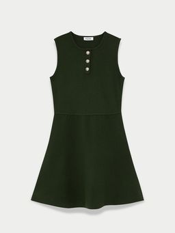 Pomelo - Button Knit Dress - Olive