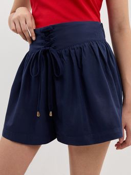 Pomelo - Lace-Up Shorts - Navy