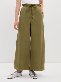 Pomelo - Paperbag Pants - Olive