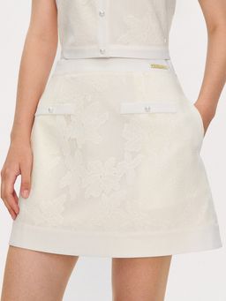 Pomelo - x Janesuda Floral Lace Skirt - Beige