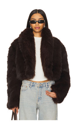 AFRM - Stephanie Barrel Crop Faux Fur Jacket