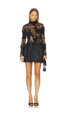 AKNVAS - Jette Black Cocktail Dress Lace And Bubble Skirt