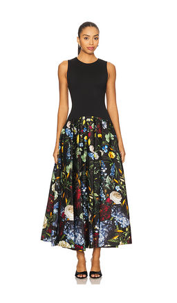 Alice + Olivia - Adley Sleeveless Drop Waist Flare Dress