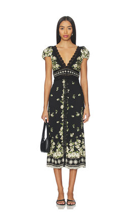 Alice + Olivia - Rose Deep Lace Midi Dress